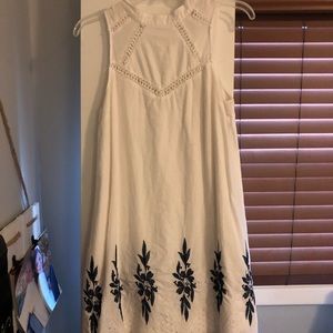 White and Navy Dress